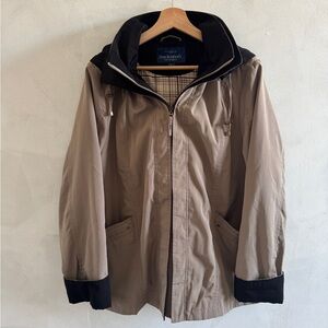 Mackintosh - Beige Coat with Black Accents